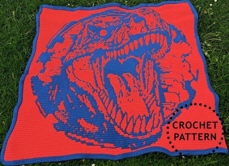 Crochet T-Rex Blanket Pattern