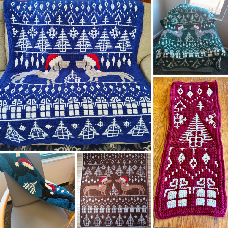 Christmas Dachshund Crochet Blankets