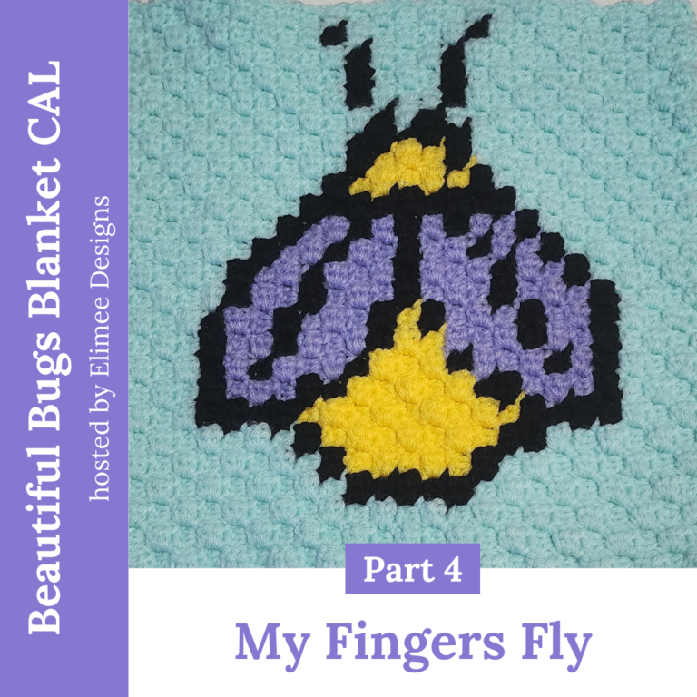 C2C crochet butterfly square