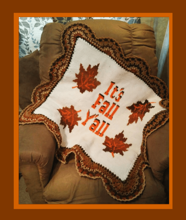 Crocheted Fall Y'all blanket