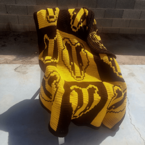 Wisconsin Badgers crochet blanket