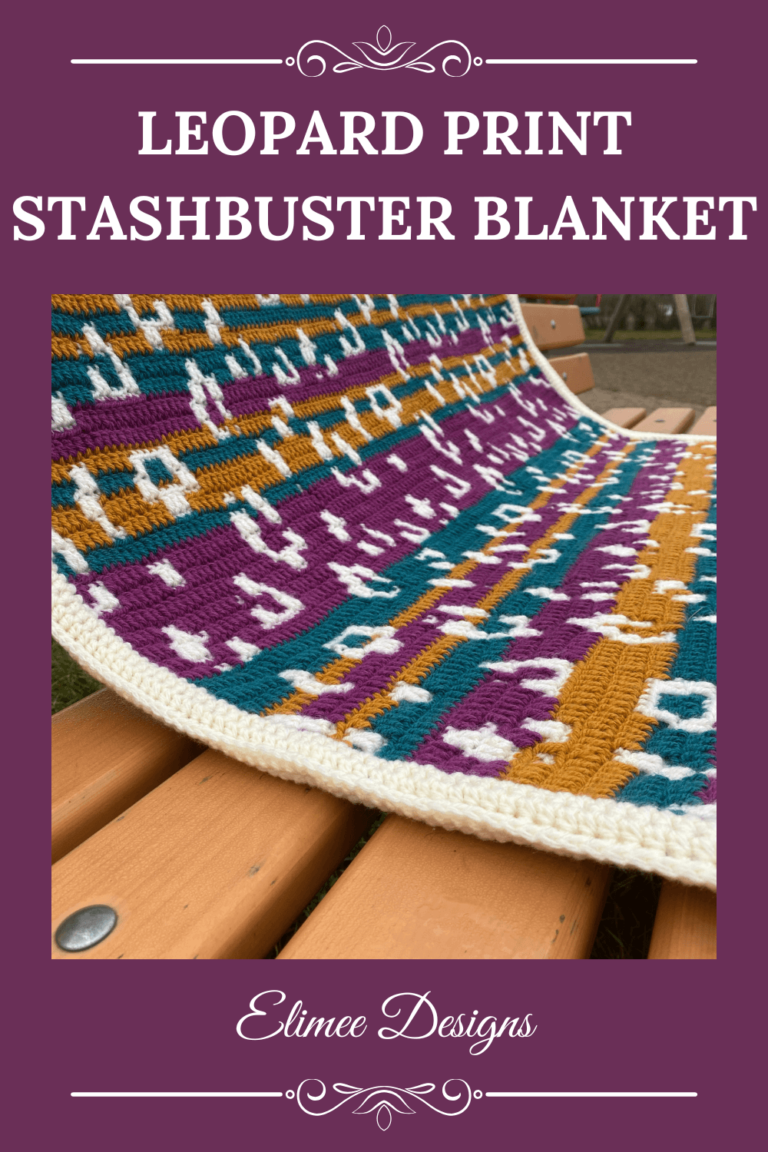 Leopard print crochet blanket
