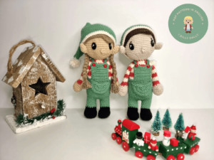 Crochet Christmas elf dolls
