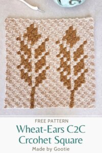 Wheat-Ears C2C Crochet Square