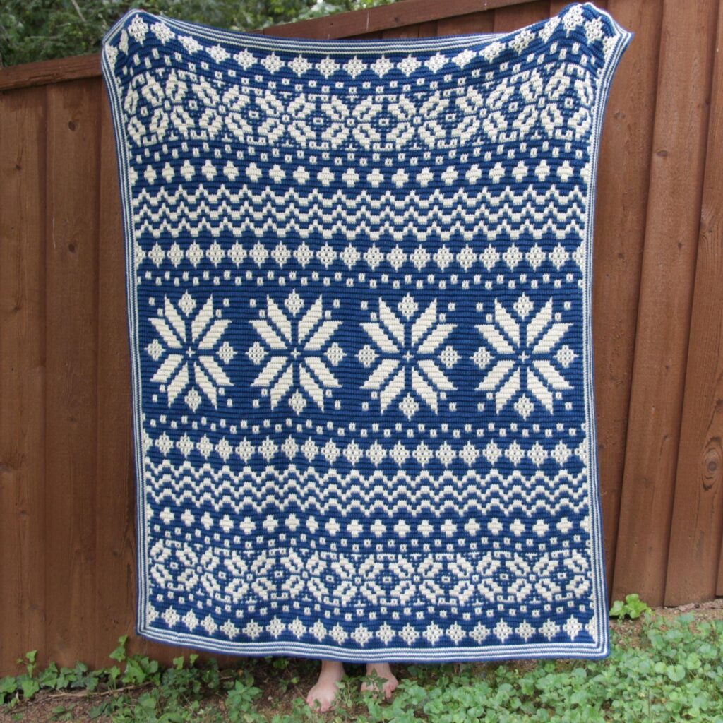 Blue Nordic crochet blanket