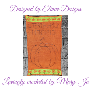 Orange pumpkin crochet blanket