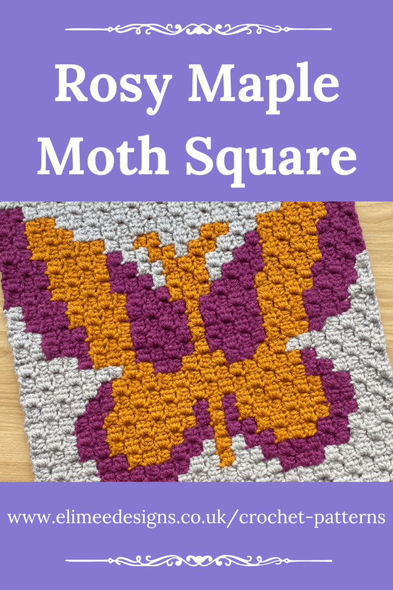 Crochet Rosy Maple Moth Square