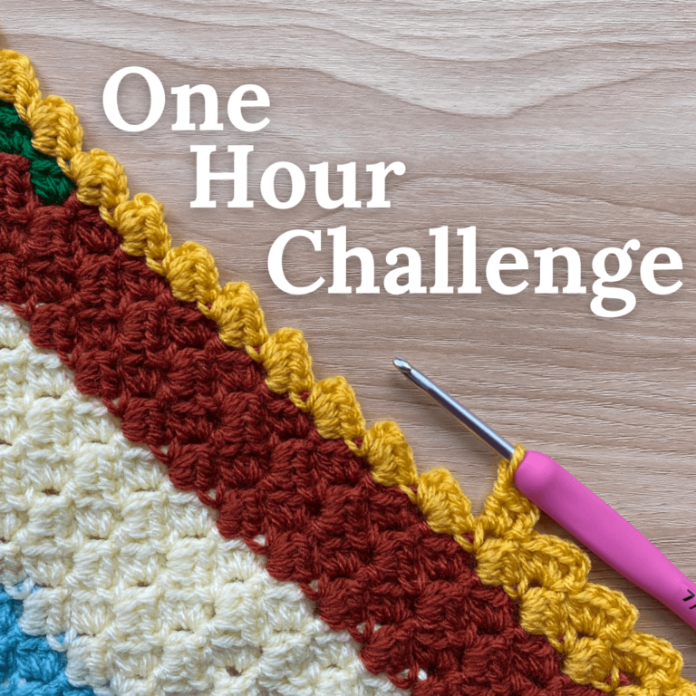 Colorful crochet project with hook