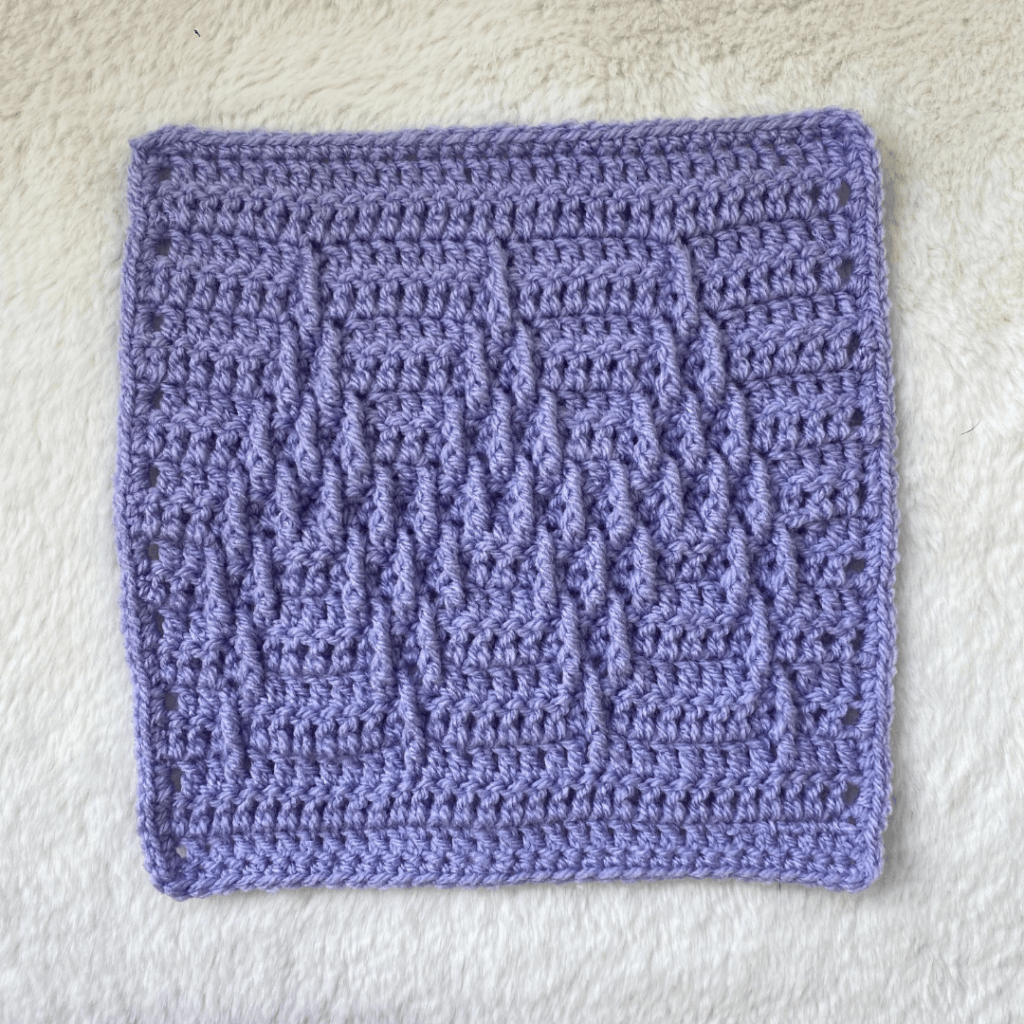 Textured lavender crochet square