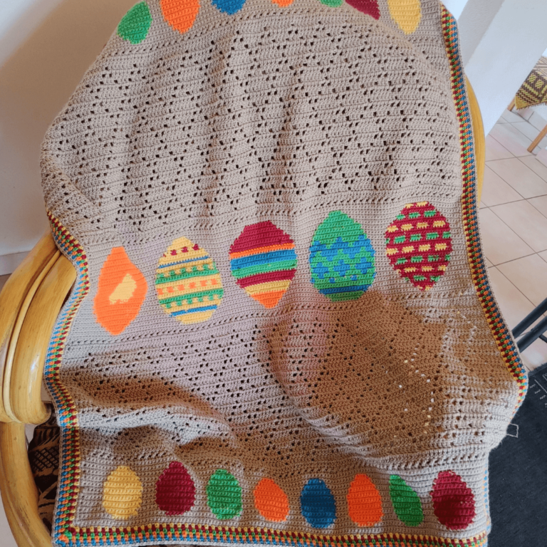 Crochet Easter egg blanket