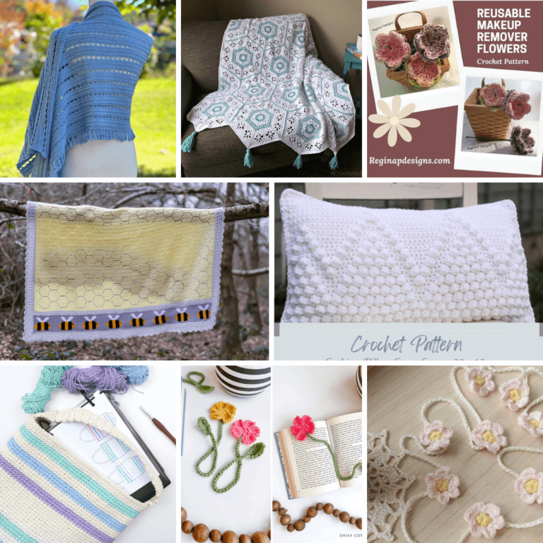 Diverse crochet patterns collage