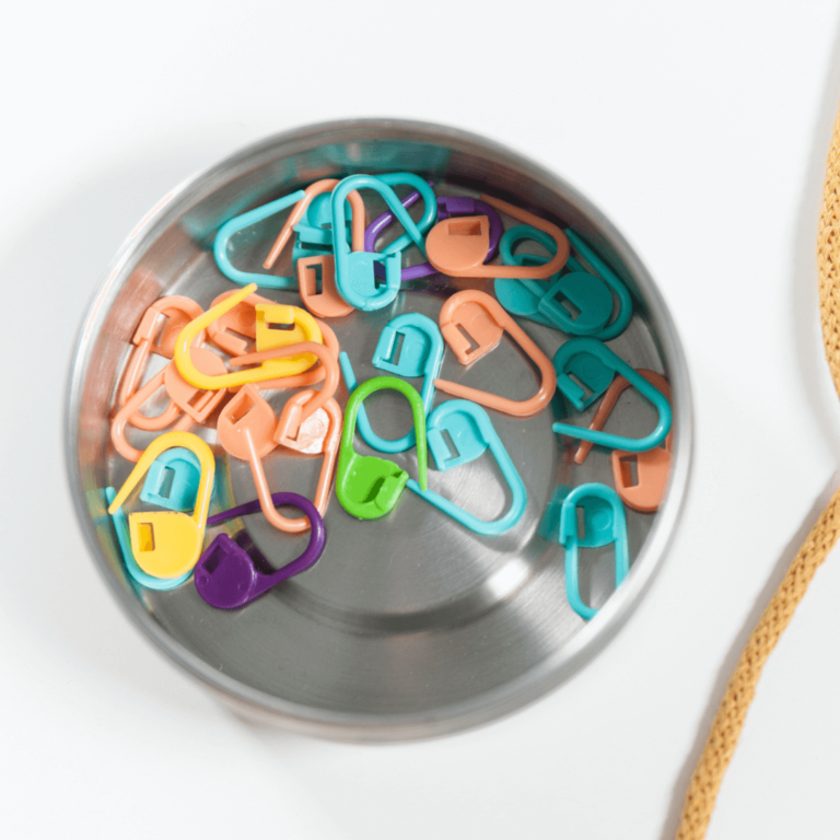 Colorful plastic stitch markers