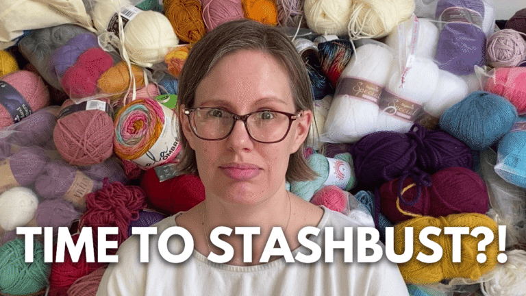 Woman yarn stashbust