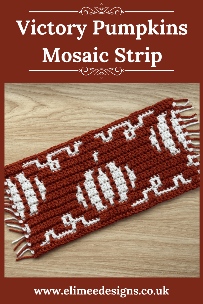 Crochet pumpkin mosaic strip