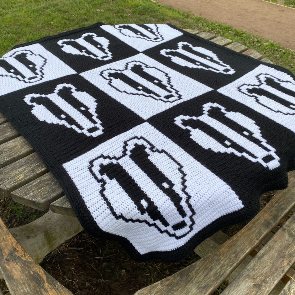 Crocheted badger blanket