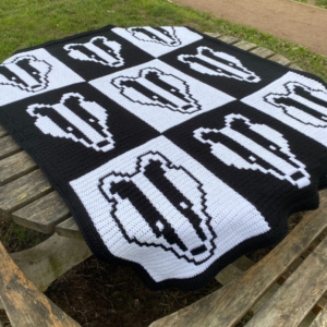 Crocheted badger blanket