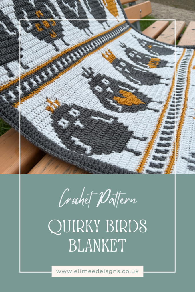 Quirky birds crochet blanket
