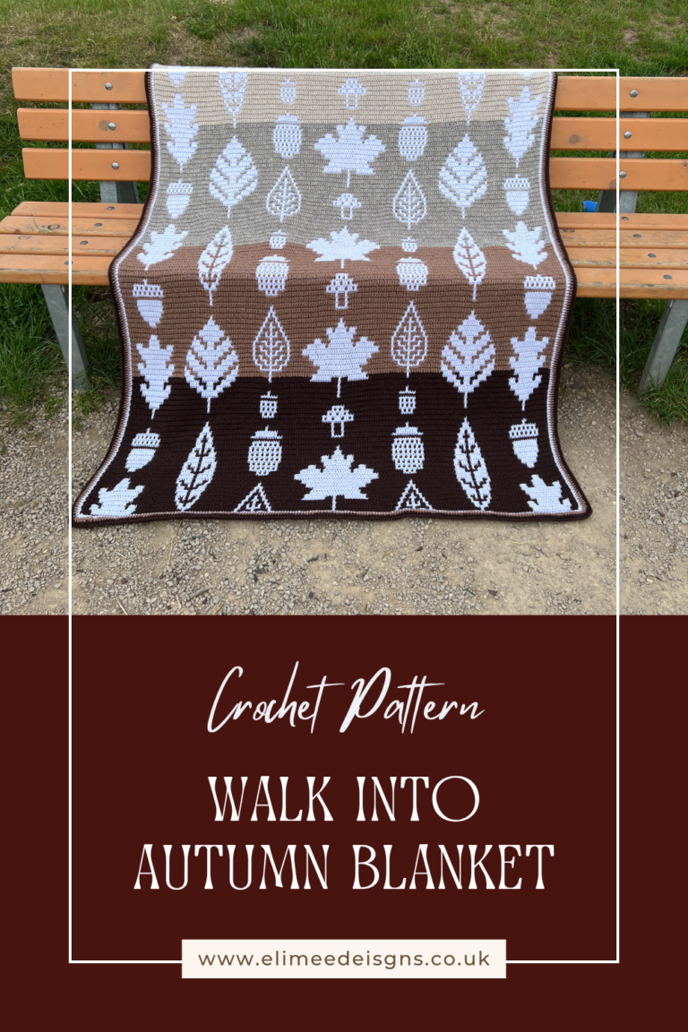Crocheted autumn pattern blanket