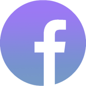 White 'f' in gradient circle