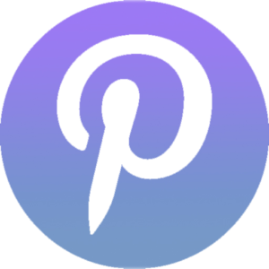 Stylized white P in gradient circle