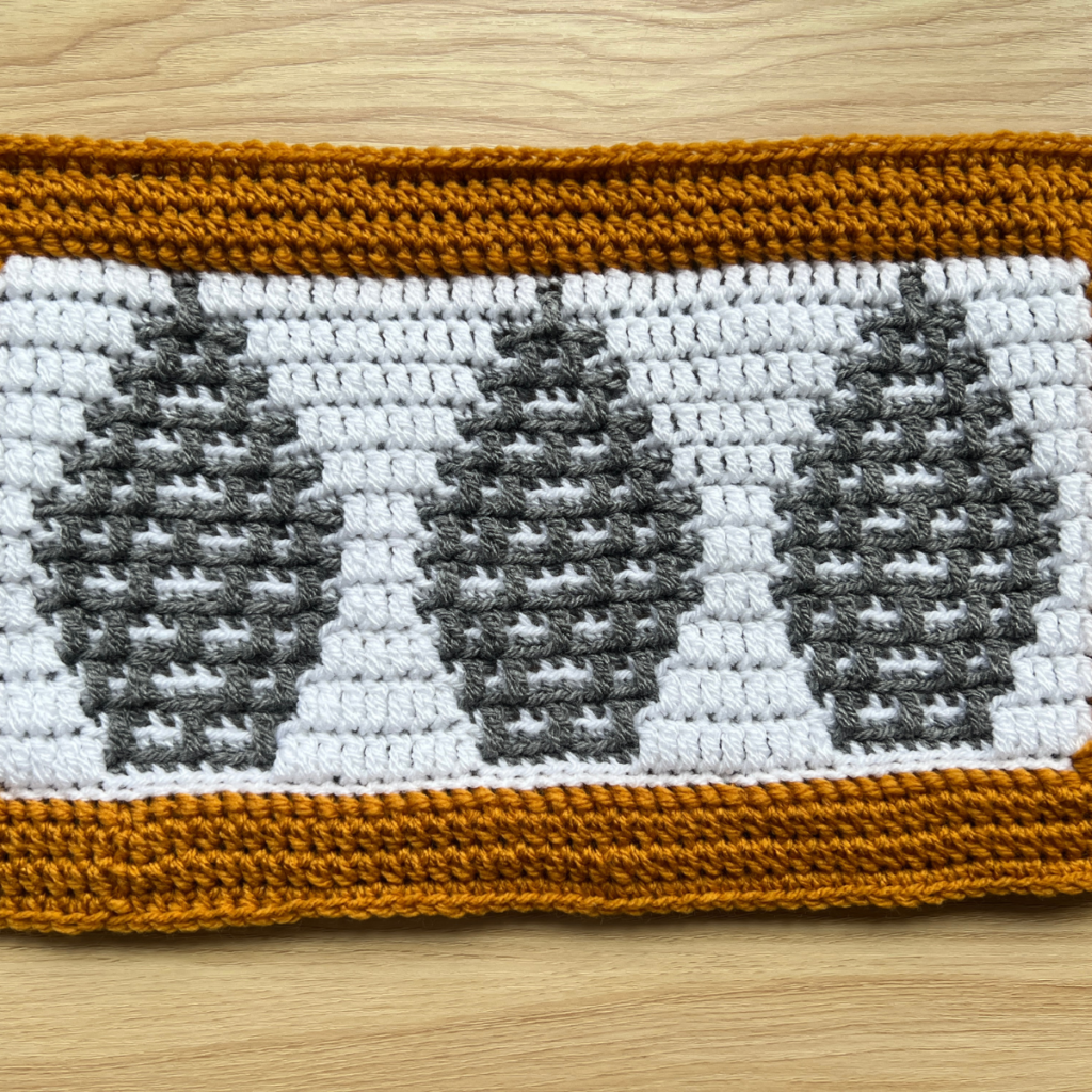 Crocheted fabric with patterns