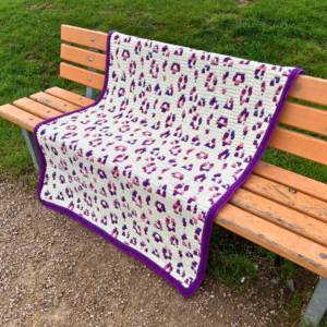 Crochet leopard print blanket