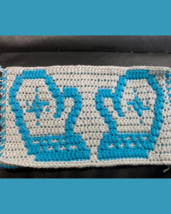 Blue and grey crochet pattern