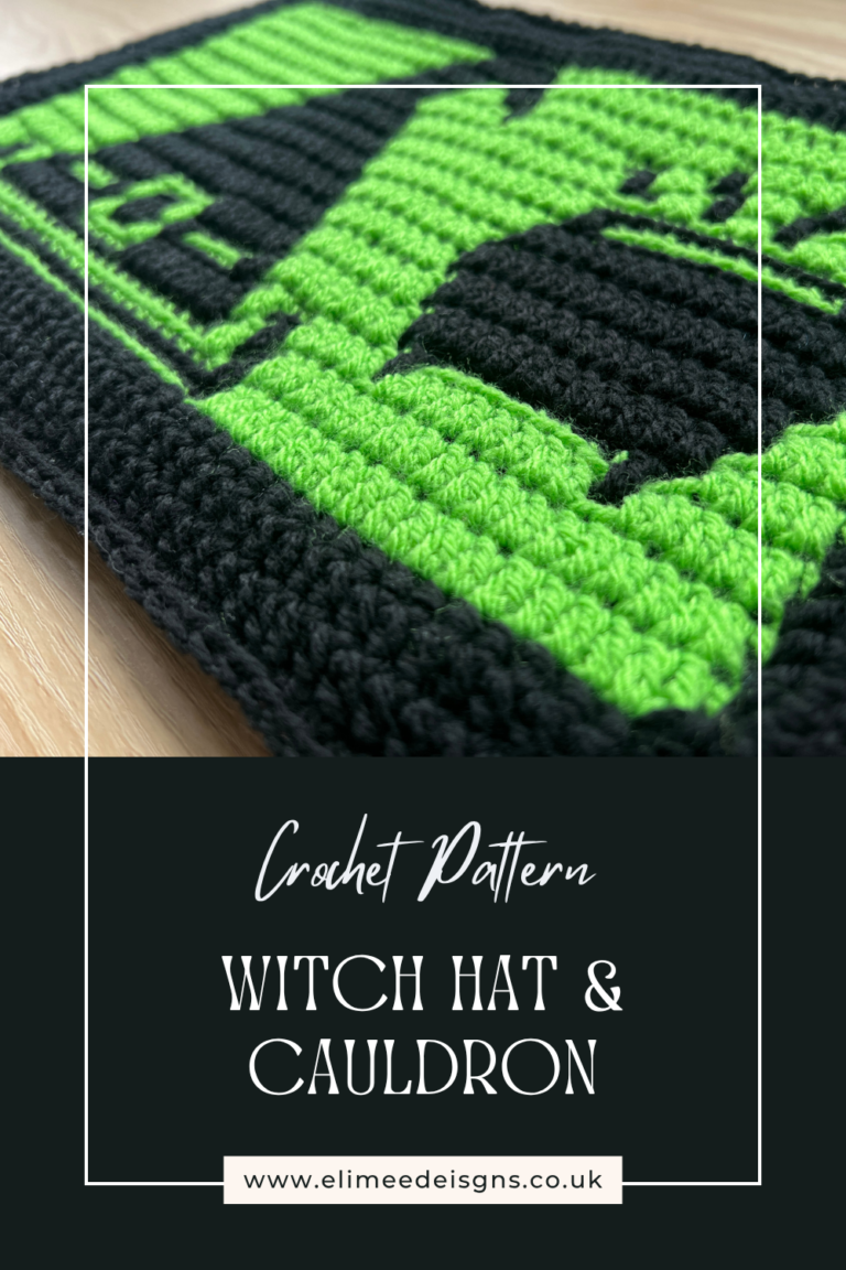 Crocheted witch hat cauldron pattern