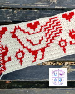 Red and white crochet pattern