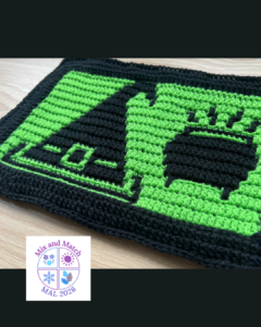Crochet witch hat cauldron