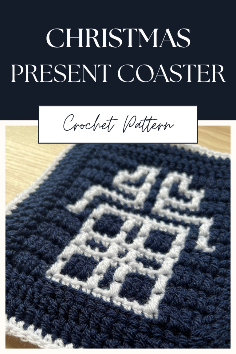 Crocheted Christmas present coaster
