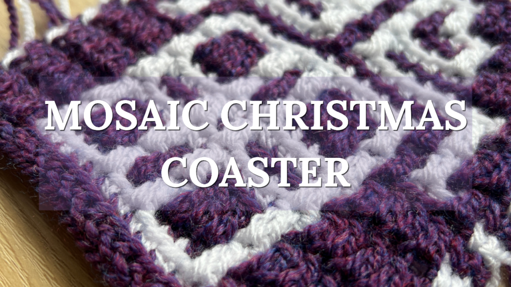 Crocheted coaster with text
